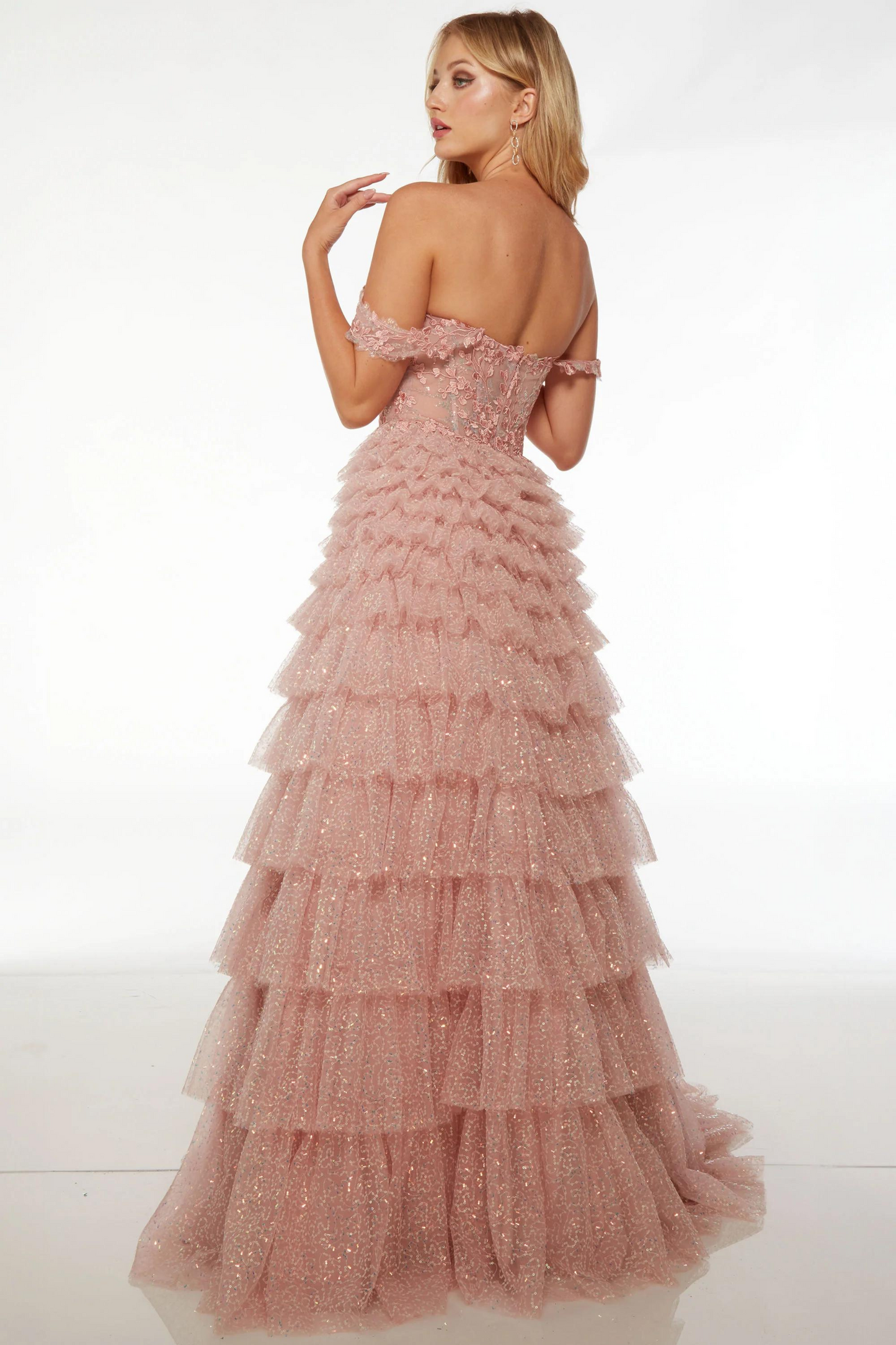 Alyce Paris 61527 formal dress in cameo pink sequin tulle