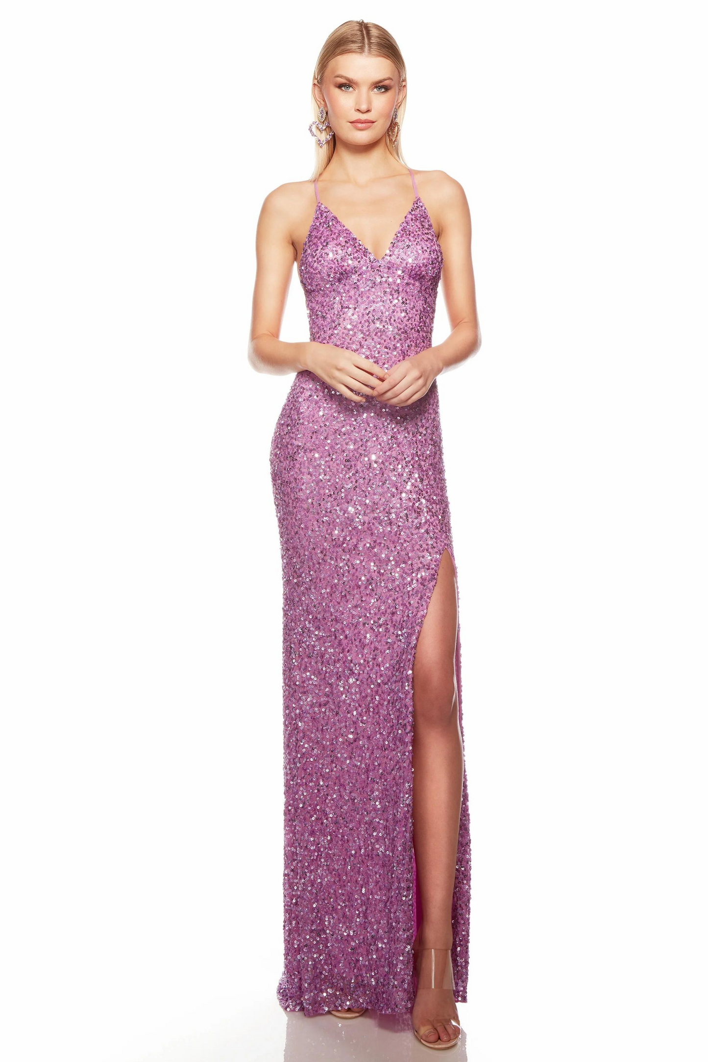 Alyce Paris 88002 formal dress in orchid purple sequins