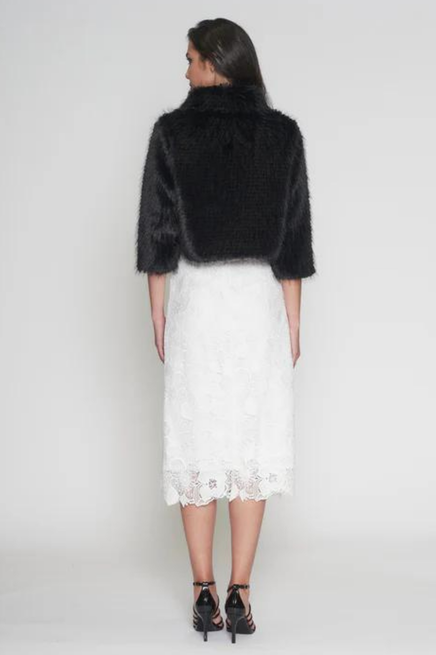 Romance Leea faux fur jacket in black