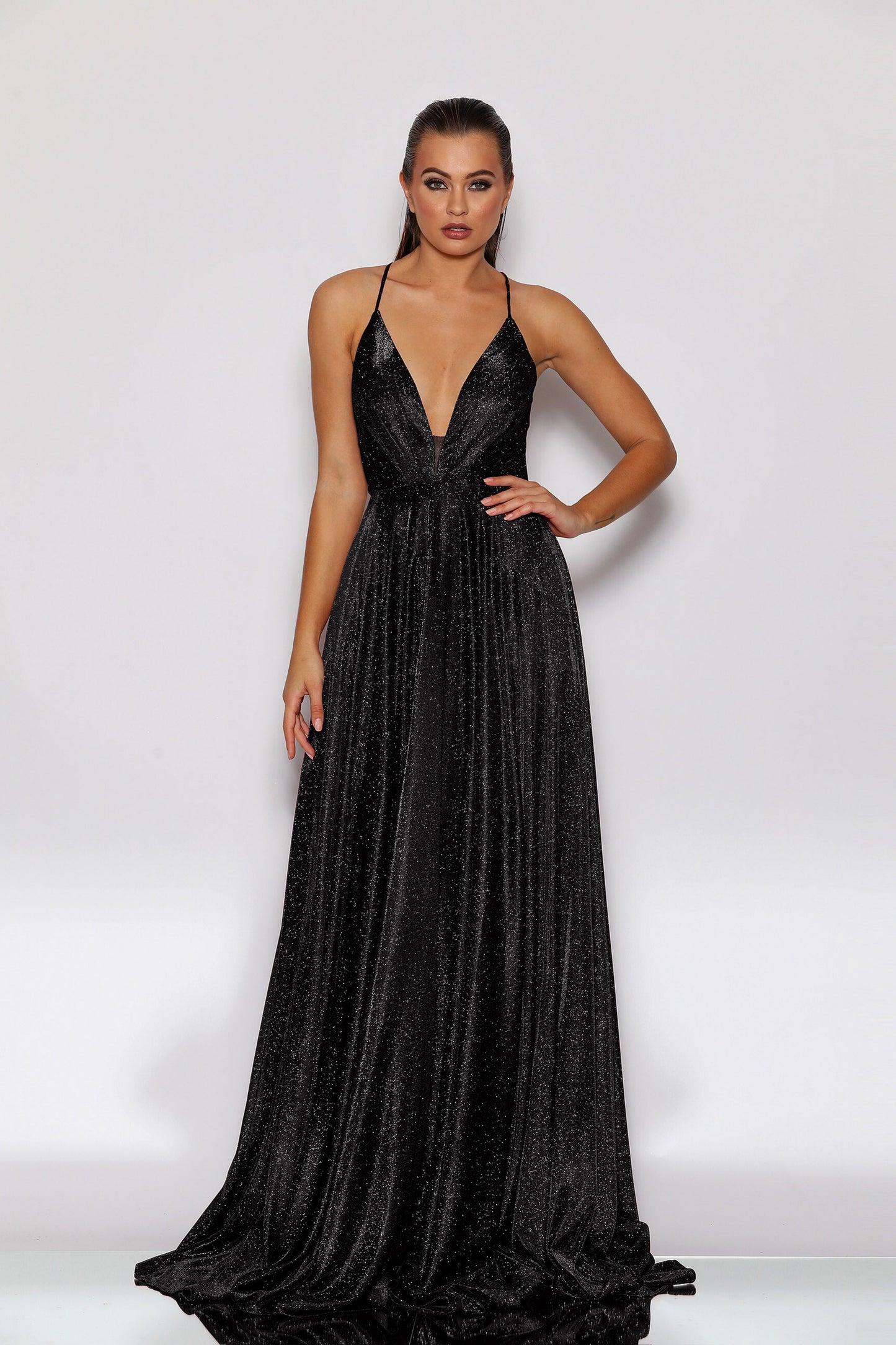 Jadore Nicoletta JX2106 formal dress in black lurex
