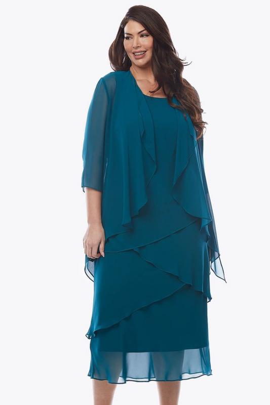 Layla jones chiffon layered maxi dress in sapphire 