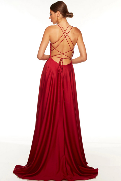 Alyce Paris 1748 formal dress in claret red satin
