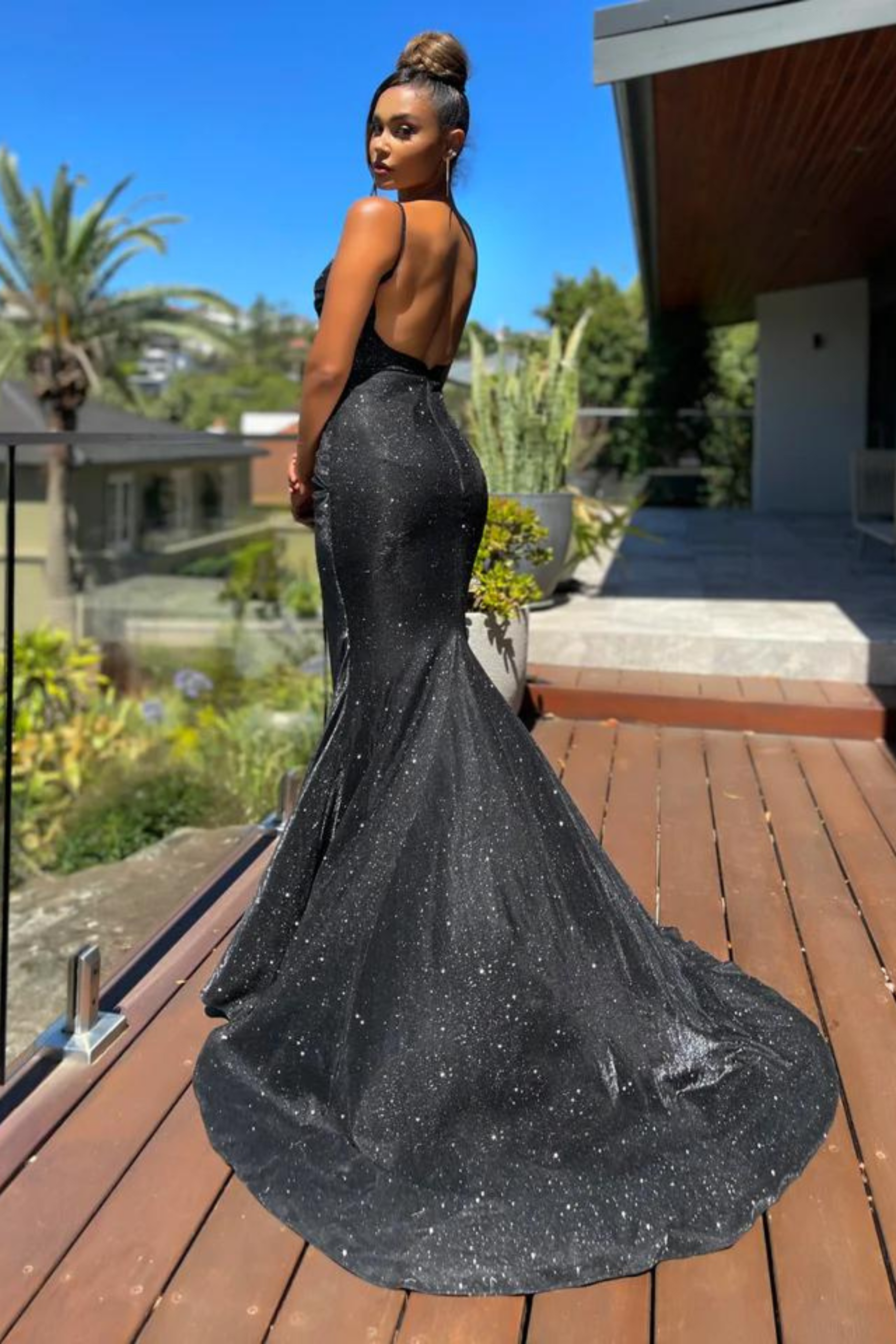 Jadore Nicoletta JX401 formal dress in Black Lurex