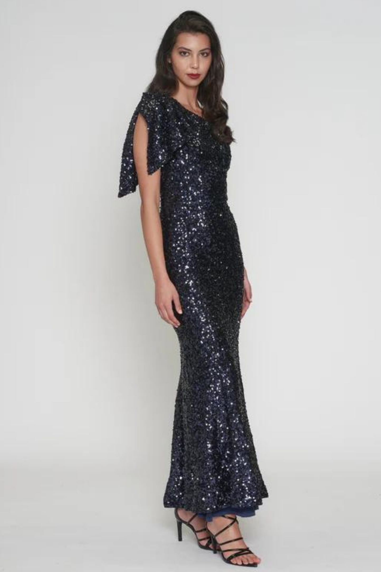 Romance Abby-Rose Maxi formal dress in navy sequin