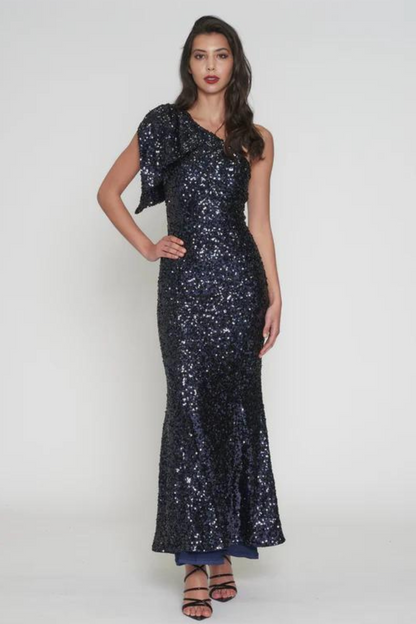 Romance Abby-Rose Maxi formal dress in navy sequin