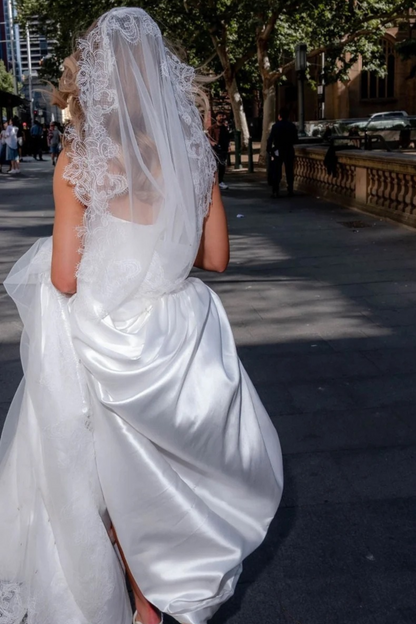 Corded Lace Mantilla Wedding Veil - Coming Soon