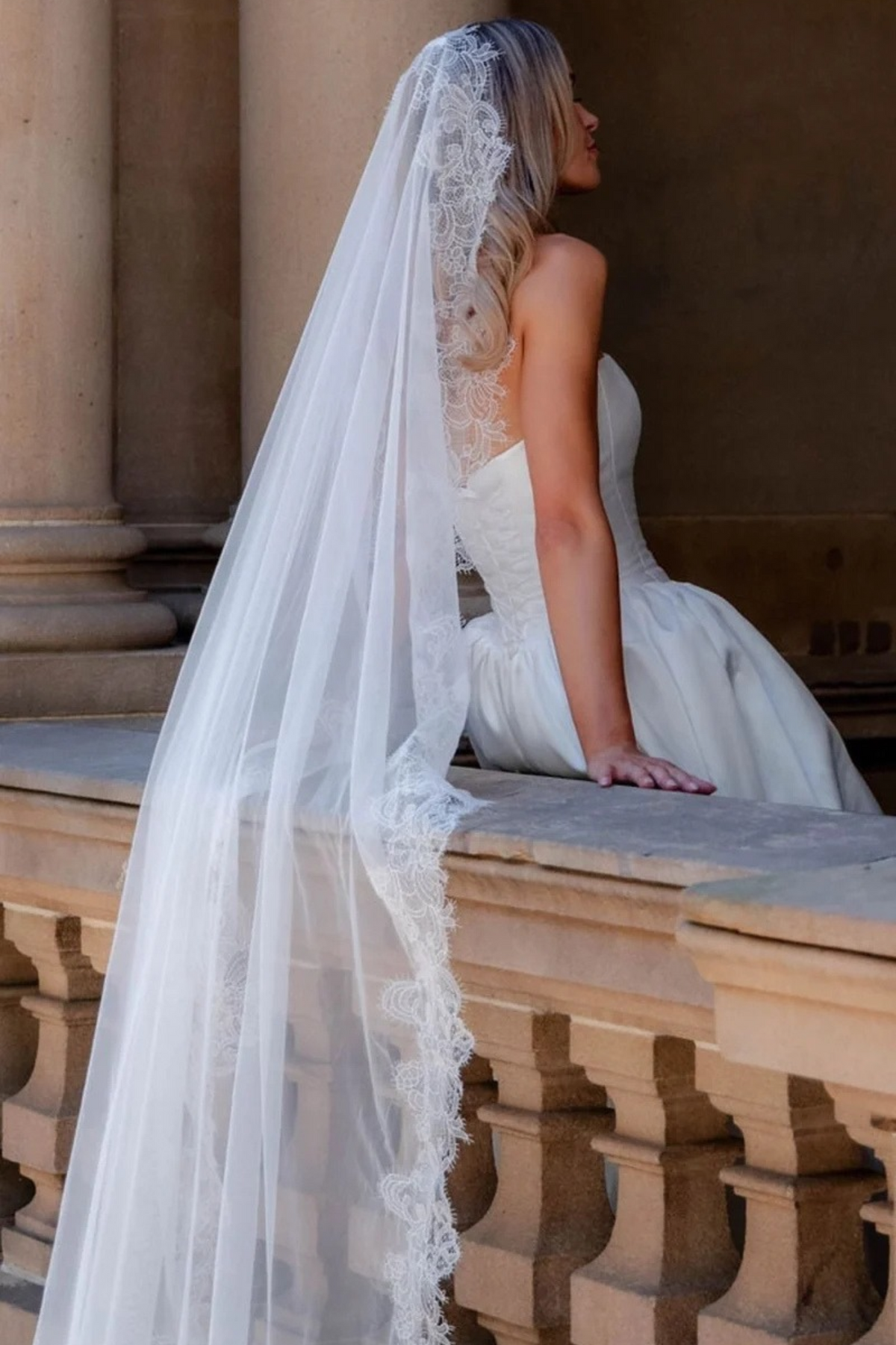 Corded Lace Mantilla Wedding Veil - Coming Soon
