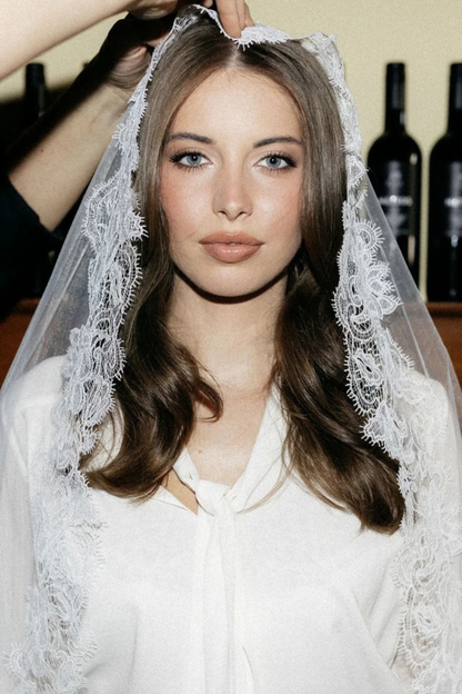 Corded Lace Mantilla Wedding Veil - Coming Soon