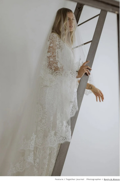 Lace Wedding Veil with Blusher - Coming Soon
