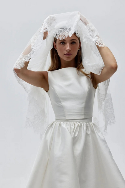 Lace Wedding Veil with Blusher - Coming Soon