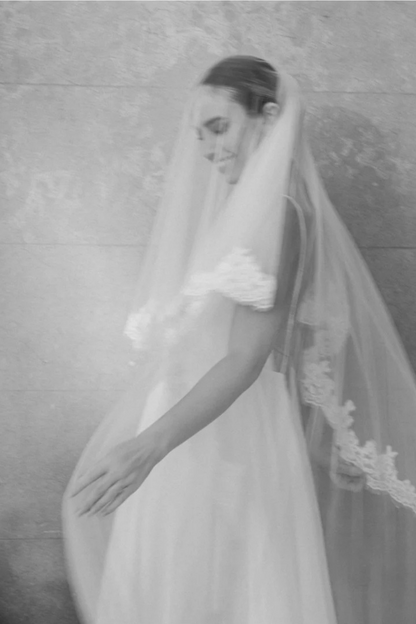 Lace Wedding Veil with Blusher - Coming Soon