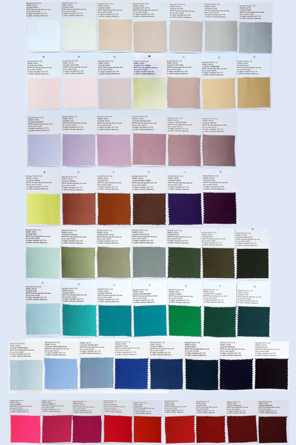 Satin color swatch chart 