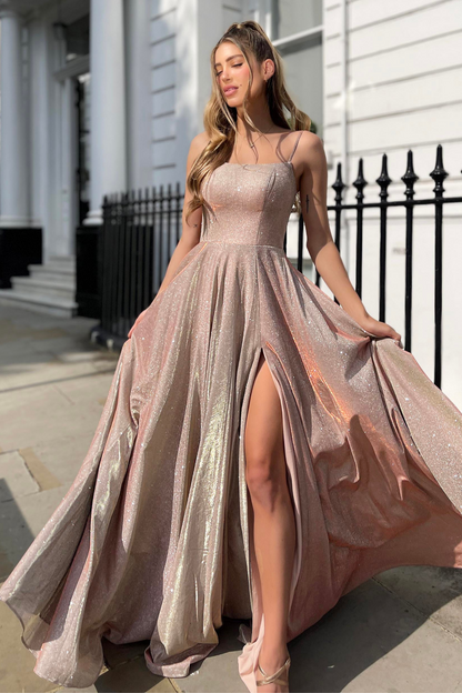 Jadore Nicoletta JP133 formal dress in peach gold lurex