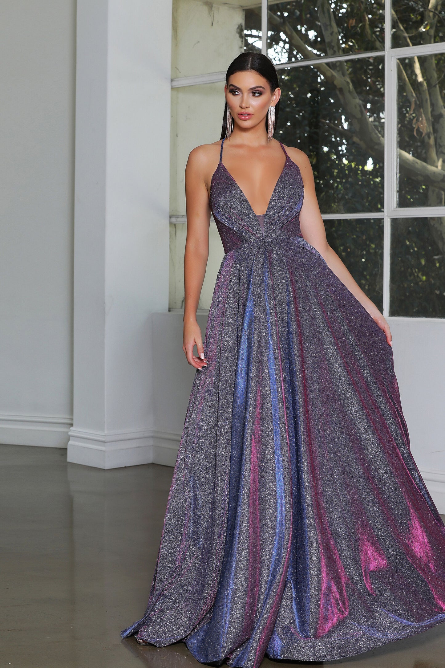 Jadore Nicoletta JX2106 formal dress in navy lurex