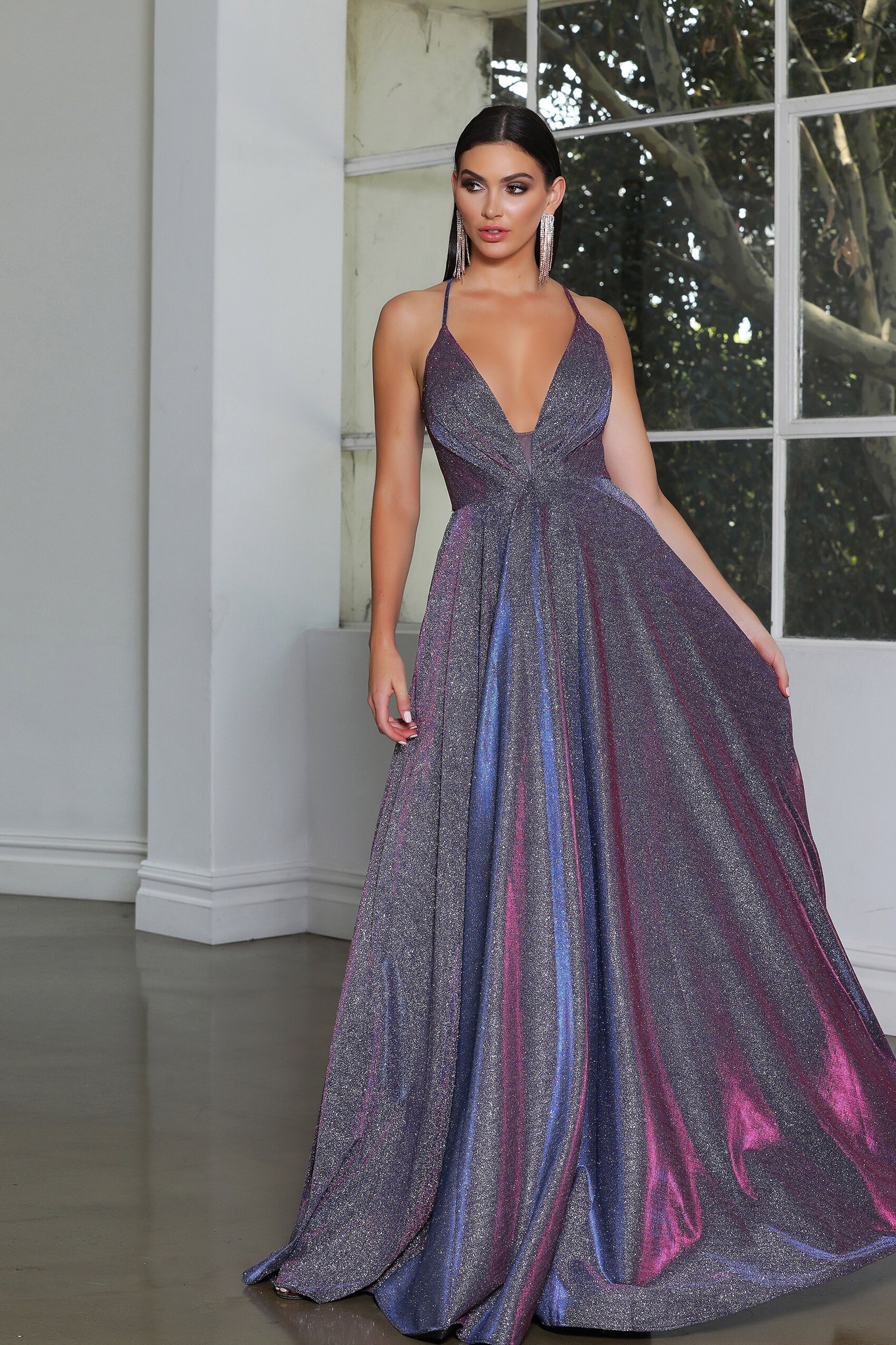 Jadore Nicoletta JX2106 formal dress in navy lurex