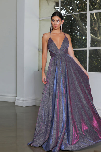 Jadore Nicoletta JX2106 formal dress in navy lurex