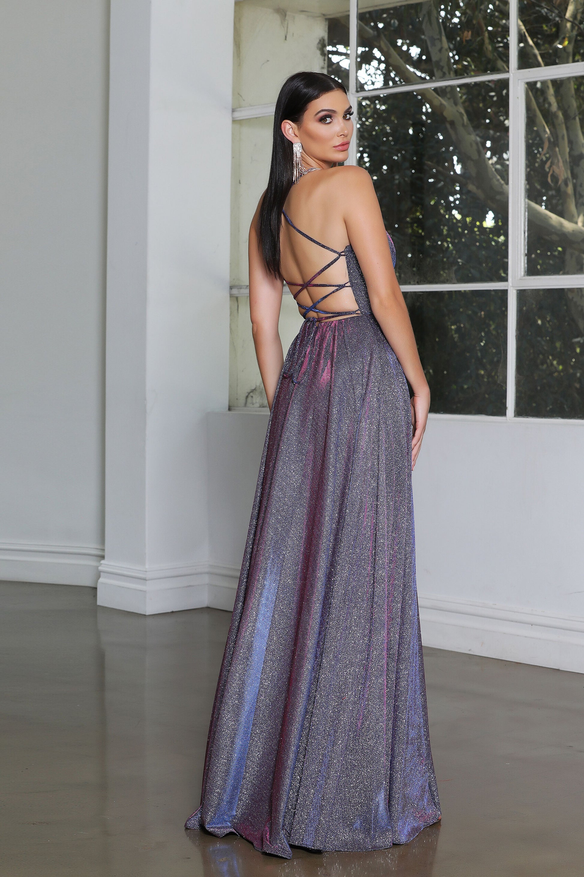 Jadore Nicoletta JX2106 formal dress in navy lurex