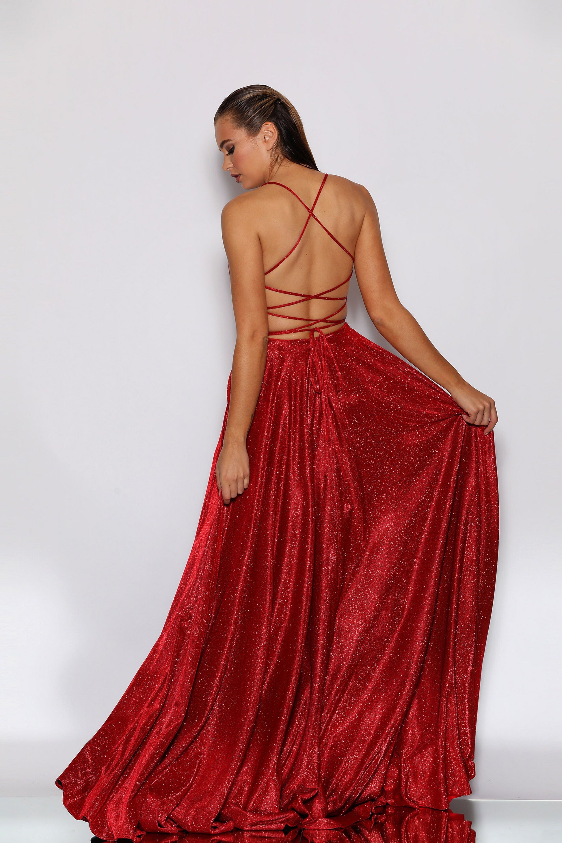 Jadore Nicoletta JX2106 formal dress in  red lurex